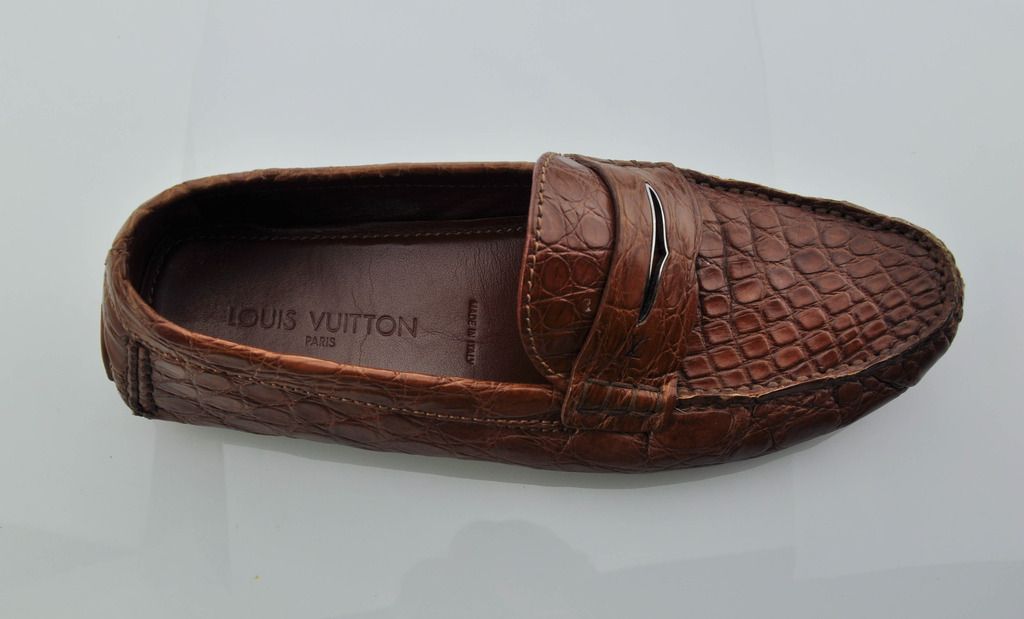 LOUIS VUITTON Venezuelan Crocodile Croc Driver Loafers Shoes- Brown - LV Size 10 | eBay