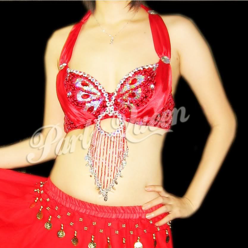 11color Belly Dance Beaded Tassels Shining Bra 34c36c 4334