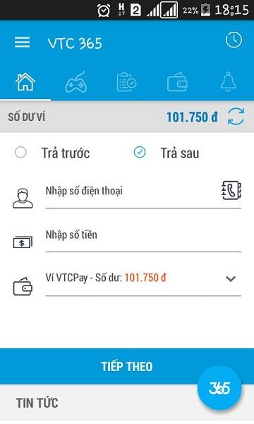 Đánh giá App thanh toán VTC365 trên IOS