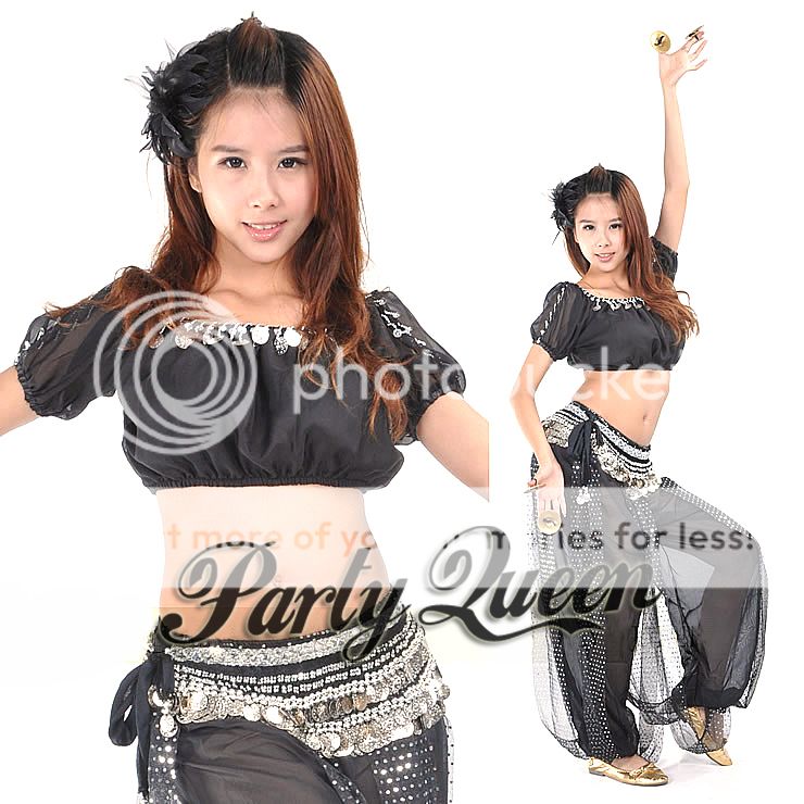 3pcs Belly Dance Costume Professional Yoga Lanter Bra Top+Pants+Hip 